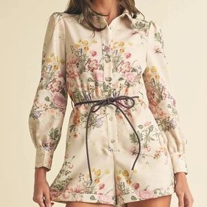 Cream Floral Romper
